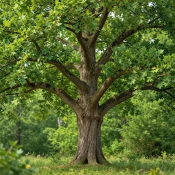 shot of a oak tree in a green forest, wide aperture, intricate, highly detailed, artstation, sharp focus, artgerm
