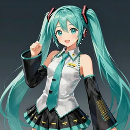 A realistic digital painting of Hatsune Miku