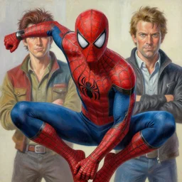 a highly detailed painterly painting of japanese peter parker, by james gurney, greg rutkowski, by craig mullins