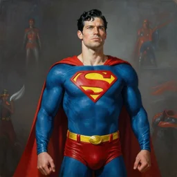 surreal painting of superman in style of kenne gregoire, 4 k, highly detailed, epic lighting
