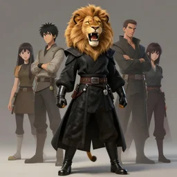 beautiful portrait of a roaring female anthropomorphic lioness fursona wearing black jedi robes. leather gloves. leather boots. character design by charlie bowater, ross tran, artgerm, and makoto shinkai, detailed, soft lighting, rendered in octane