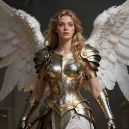 female angel warrior. digital art, detailed by magali villeneuve