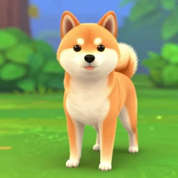 A shiba inu as a Sims in Sims 3