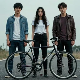 bicycle, by wenjun lin, by artem chebokha, by alena aenami, by ian llanas, 4 k, extremely coherent, highly detailed, sharp focus, slasher movies