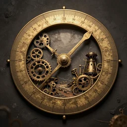 A circular antique ruler, steampunk