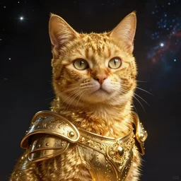 a knight of golden cat in space