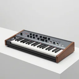dezeen showroom, minimalissimo, archdaily,, teenage engineering moad, mother of all decks, product design concept, product shot of moog melotron synthesizer with ipad screens with gradients designed by jony ives, dieter rams, tom sachs, patricia urquiola, 8 k, highly detailed photo