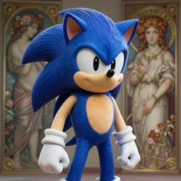 Sonic the Hedgehog cosplayer, highly detailed, digital painting, artstation, concept art, smooth, sharp focus, illustration, Unreal Engine 5, 8K, art by artgerm and greg rutkowski and alphonse mucha