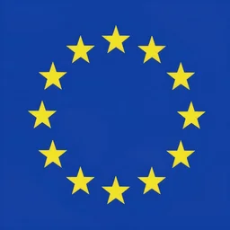 a modern concept flag of the eu as a federation, digital art, vector art, hard edges
