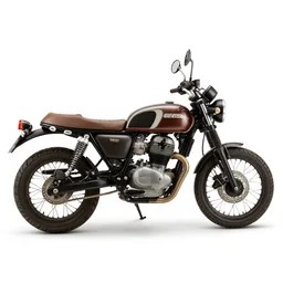 rustic cafe racer motorcycle, 8k product photo, isolated on a pure white background, centered, entire object in frame, sharp focus, soft studio lighting