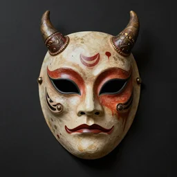 a portrait of demon venetian mask, tribal features, in the style of zdzisław beksinski and junji ito, trending on artstation deviantart pinterest furaffinity detailed realistic hd 8 k high resolution