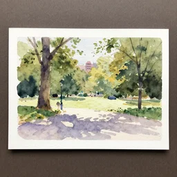 small centered on watercolor paper, paint brush strokes, abstract watercolor painting of city park, daylight, shadows, foliage, sunlight, cinematic light, national romanticism by hans dahl, by jesper ejsing, by anders zorn, by greg rutkowski, by greg manchess, by tyler edlin