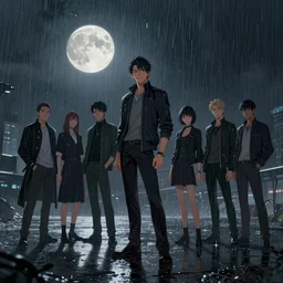 moonlight sonata rain storm, extremely detailed, sharp focus, wide view, full body shot, smooth, digital illustration, by james jean, by rossdraws, frank franzzeta, mcbess, sakimichan, brosmind, steve simpson, sci - fi tones