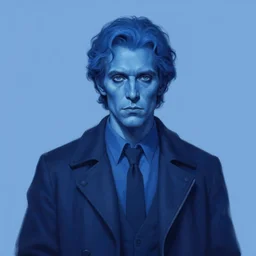 portrait of a blue Nosferatu from Salem's Lot (1979), highly detailed, centered, solid color background, digital painting, artstation, concept art, smooth, sharp focus, illustration, Basil Gogos, Joseph Christian Leyendecker, Les Edwards, Ed Repka, WLOP, Artgerm
