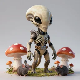 star wars alien with no eyes and holes on their head, mushroom, rat,, high - resolution hyperdetailed studio photo