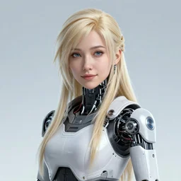 highly detailed portrait of a hopeful frostpunk long blonde hair lady with robotic limbs, stray wiring by atey ghailan, james gilleard, by joe fenton, by greg rutkowski, by greg tocchini, by kaethe butcher, 4 k resolution, gradient blue, black and white color scheme!!! ( ( glacier cave background ) )