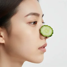 warped ugly woman face profile with nose in the shape of a cucumber - n 9