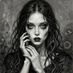 grunge drawing of you make my cold heart warm with a touch by - Zdzisław Beksiński , corpse bride style, horror themed, detailed, elegant, intricate