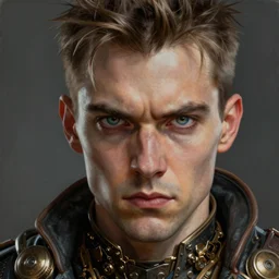 portrait painting of a dieselpunk scowling lucius malfoy, sharp focus, award - winning, beautiful eyes, perfect eyes, trending on artstation, masterpiece, highly detailed, intricate. art by josan gonzales and moebius and deathburger