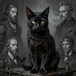 photorealistic rendering of eldritch demon cat in the style of michael whelan, gustave dore, and stefan koidl. hyperdetailed photorealism, 1 0 8 megapixels, cinematic lighting.