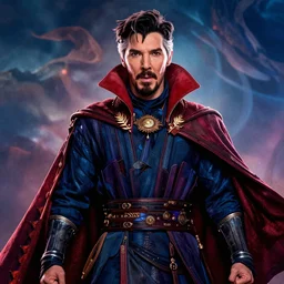 film poster of gal gadot playing the role of doctor strange, action shot, cinematic, ultra realistic, volumetric lighting, color graded