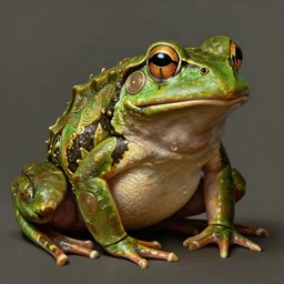 painted portrait of ruggedly handsome frog, by greg rutkowski craig mullins artgerm, greek motifs, fantasy, intricate, elegant, detailed, digital painting, concept art, artstation, sharp focus, illustration