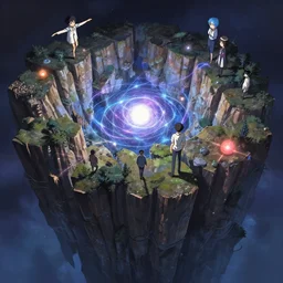 makoto shinkai concept art of the spacetime nexus cliff dimension, key visual, ambient lighting, highly detailed, digital painting, artstation, concept art, sharp focus, by makoto shinkai and akihiko yoshida and hidari and wlop and greg rutkowski