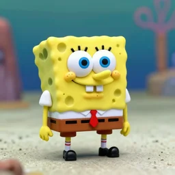 a macro photograph of sponge bob squarepants figure