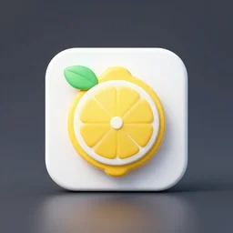app logo of a lemone, 3d render,