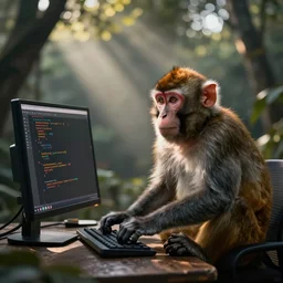 monkey coding on a computer