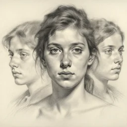 3 0 minute wip charcoal of a beautiful face, pencil drawing by john singer sargent