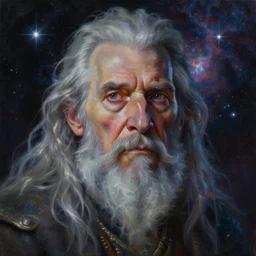 beautiful oil painting with high detail of a wise Space ent((gap jaw)) made of stars and plasma, hybrid from dungeons and dragons and art direction by James Cameron ;by artgerm; wayne reynolds art station; cinematic quality character render; low angle; ultra high quality model; production quality cinema model; Mysterious