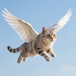 a cat with wings flying