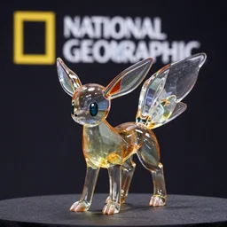 national geographic professional photo of glass eevee, award winning, 8 k