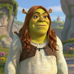 Emma Stone as female Shrek, fully detailed, high quality , 4k , octane render