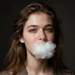 a british person with a mouth full of cotton