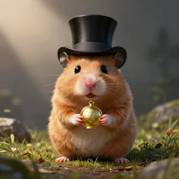 a cartoon style hamster with a top hat