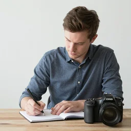 Ethan Smith writing his next guide, (EOS 5DS R, ISO100, aperture, shutter, 84mm, RAW, postprocessed, facial features)