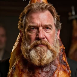hyperrealistic dslr film still of a info wars alex jones disguised as baked ham, stunning 8 k octane comprehensive 3 d render, inspired by istvan sandorfi & greg rutkowski & unreal engine, perfect facial symmetry, dim volumetric cinematic lighting, extremely hyper - detailed, extremely lifelike attributes & texture, intricate, masterpiece, artstation, stunning