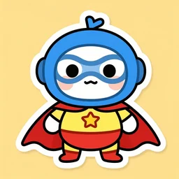 cute miss mascot clic clic klang super hero sticker art, cronobreaker, beeple game icon