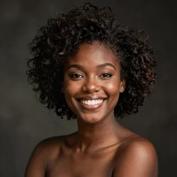 Happy cute black woman