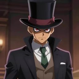 mewtwo wearing a top hat and suit, highly detailed, digital art, sharp focus, ambient glow, trending on art station, anime art style