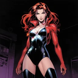 style of yoji shinkawa, rafael albuquerque : : gorgeous domino marvel comics x - force : : magic lighting, low spacial lighting : :