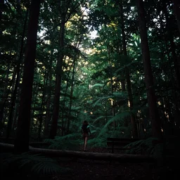 dark forest, summer evening, kenton nelson