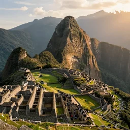 a beautiful concept art painting of a sunrise on the machu picchu, beautiful lighting, fantasy art