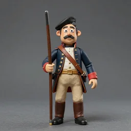 Claymation figure of a colonial british hunter