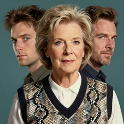 twin peaks poster artwork by michael whelan and tomer hanuka, rendering of close up portrait, betty white snake scale pattern on sweater vest, full of details, by makoto shinkai and thomas kinkade, matte painting, trending on artstation and unreal engine