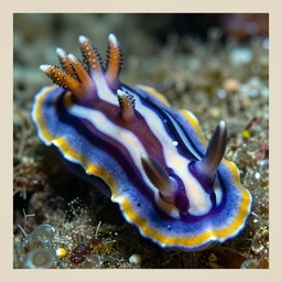 legendary nudibranch in intricate beautiful colorful, award winning underwater nature photography