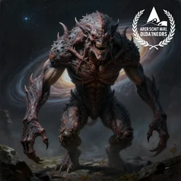 a painting of the most terrifying creature the universe has ever known