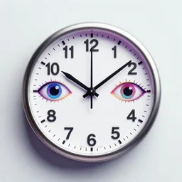 a clock with eyes psychedelic rock album neon cover